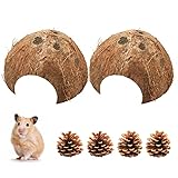 ◎【100% Natürlies Material】 Kokoshöhle aus 1/2 Kokosnuss, es wird aus ganzer Kokonuss geschnitzt, verrottungsstabil und 100% natürlich. Die Höhle aus der Schale der Kokosnuss ist zu 100% ein Naturprodukt und aus nachwachsenden Rohstoffen und beeinträchtigt die Wasserqualität nicht. Es ist sicher und geeignet für Reptilien Einsiedlerkrebs und Kleinnager sowie Hamster, Zwerghamster, Rennmäuse.