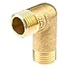 Produktbild piox Fitting, Winkel 90 Grad I 1/2 Zoll I beidseitig mit Aussengewinde I Messing I Verbindungsstück I Winkelstück AG x AG