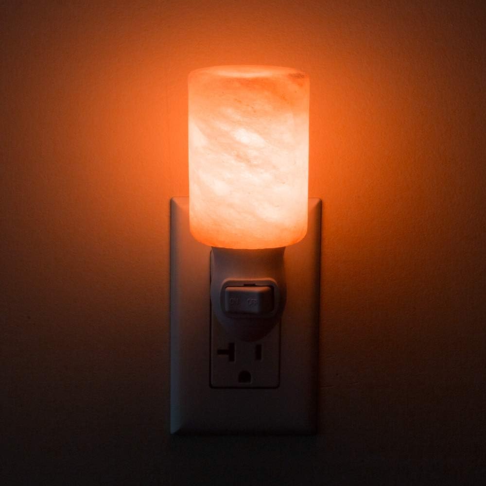 AULTRA Salt Lamp Night Light with Himalayan Natural Crystal Salt Color Lights - UL Listed Plug for Lighting Bedrooms Or Bathrooms (2-Pack)