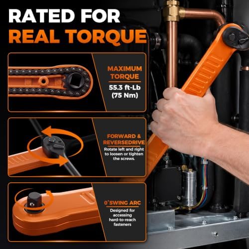 TecoTek 16PCS 3/8" Impact Ready Offset Extension Wrench, Socket Wrench Extender Tool, Versatile 1/4", 3/8", 1/2" Square Drive Adapters, Universal Bits, 0° Swing Extender, for Tight Spaces — 사진 4