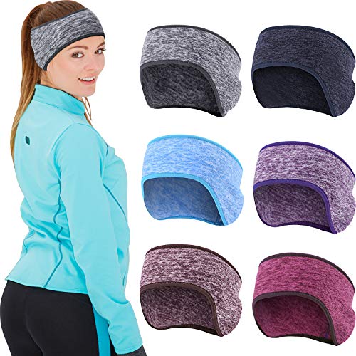 6 Pieces Ear Warmer Headband Full Cover Ear Muffs Headband Workout Headband for Winter Cold Weather Running Yoga Jogging Cycling Riding