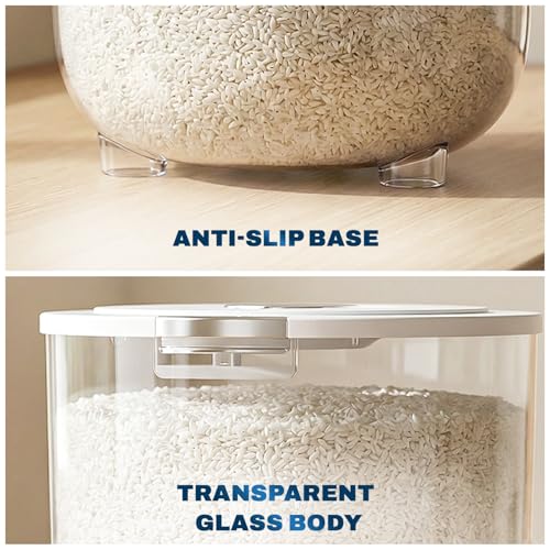 Image of Zuhi Airtight Grocery Storage Box for Kitchen | Moisture-Proof BPA-Free Kitchen Food Storage Jar for Rice, Cereals, Grains & Pulses | Transparent BPA-Free Container with Flip Lid (15 Kg)