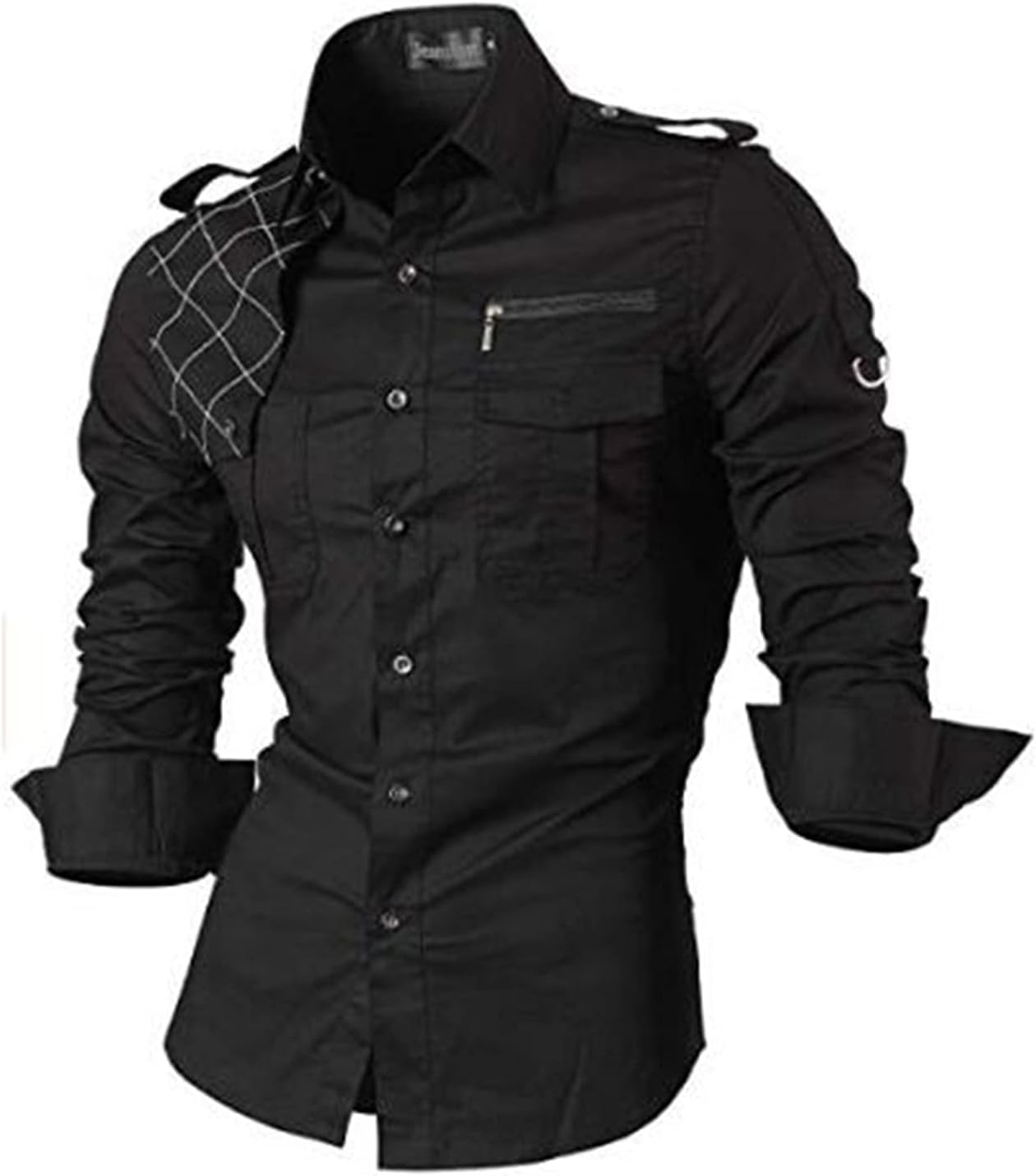 Camicia Di Raso Casual Da Uomo A Manica Lunga Cinese Stampata Con - Foto 11