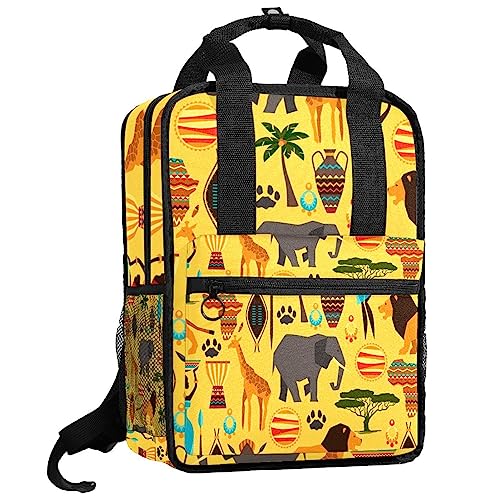 Sac à dos pour garçons motif Afrique éléphant 35.5x26 cm