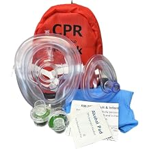 حزمة MCR الطبية من 10 طقم كومبو قناع CPR للبالغين والرضع مع 2 صمامات