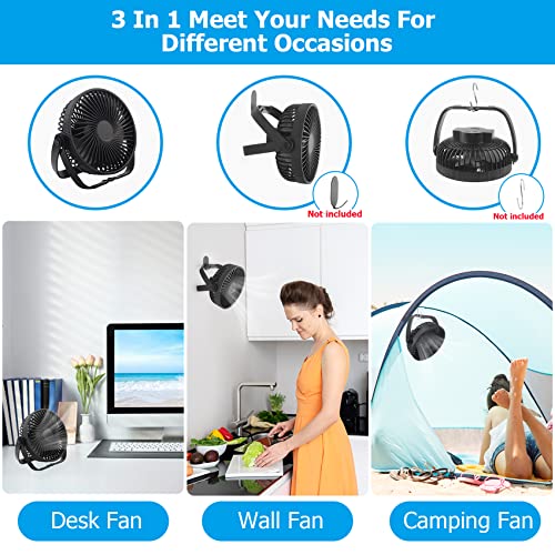 Mini ventilateur USB silencieux 3 en 1 3 vitesses 360° Pour chambre, bureau, camping, extérieur – Image 4