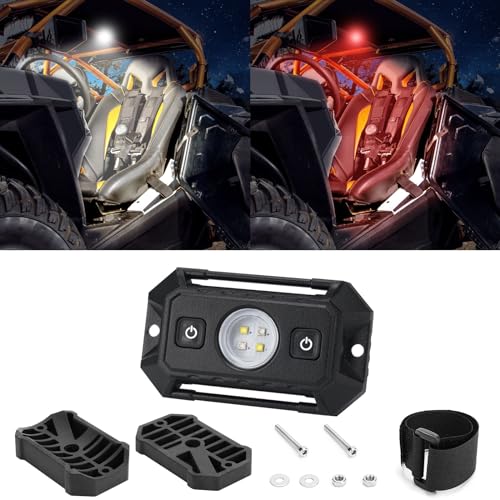 YCHOW-TECH UTV Interior Light 12v Universal Roll Bar Cage Mount Led Light UTV Interior Dome Light Utility Roll Cage Light Cab Light Map Light for UTV ATV Truck RZR SXS Polaris Can-am - White/Red