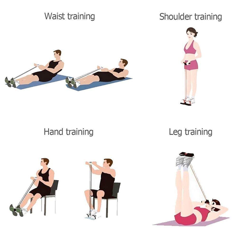 Fußpedal Widerstandsband - 4-Rohr Bauchtrainer Für Sit-ups & Ganzkörper Workout