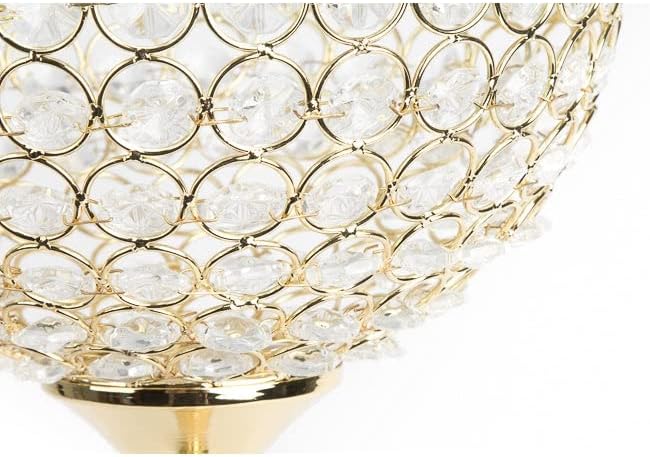 Glass Crystal Bowl/Ball Centerpiece on Stand 30", Bowl Size: Approx. 10" - Gold