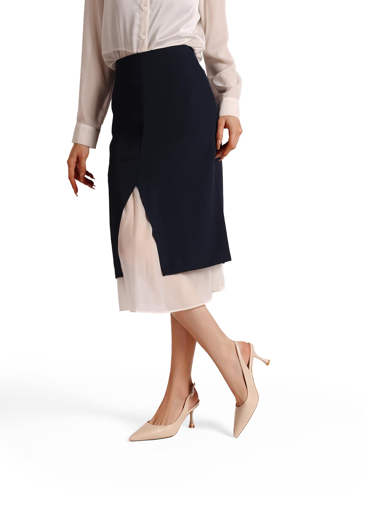QUEEN HELENA Décolleté Donna Slingback con Tacco Medio K4612