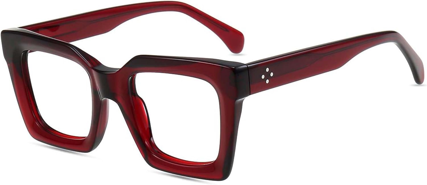 Firmoo Oversized Square Blue Light Blocking Glasses for Women/Men, Stylish Computer Eyeglasses Anti Headaches,Acetate