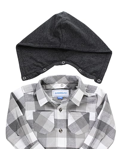 Image of RUGGEDBUTTS Boys Solid Cotton Long Sleeve Button Down Shirt with Button Tabs