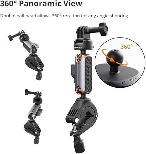 Miniatura 3 de PGYTECH CapLock - Soporte para manillar de motocicleta, rotación de doble bola de 360, adaptador de rosca de 14"-20, para DJI OSMO Action 5