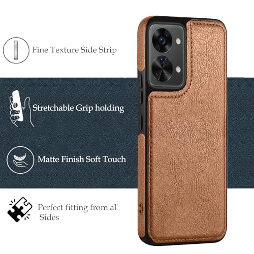 Image of MOBILOVE PU Leather Flexible Back Case Cover for | OnePlus Nord 2T 5G (Brown)