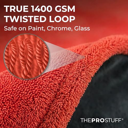 Image of Car Drying Towel | Super Absorbent | Twisted Loop Microfiber | Dual-Sided, Lint-Free, Scratch-Free, 1400 GSM Drying Towel for Car Detailing (X Large)
