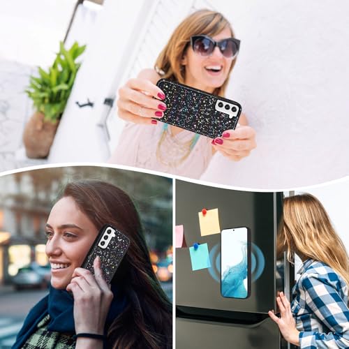 Coque portefeuille Samsung S22 5G Asuwish blindée avec fermeture éclair et support vidéo