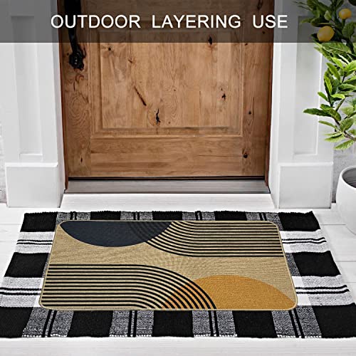 Azjoylife Boho Door Mat Indoor Entrance Welcome Outdoor Doormats Mud Room Entry Rug - Non-Slip Rubber Mat Low Profile Dirt Trapper - Bohemia Sun, 17X30 Inch #TOP3