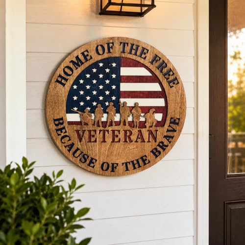 Veteran Patriotic Wooden Door Sign