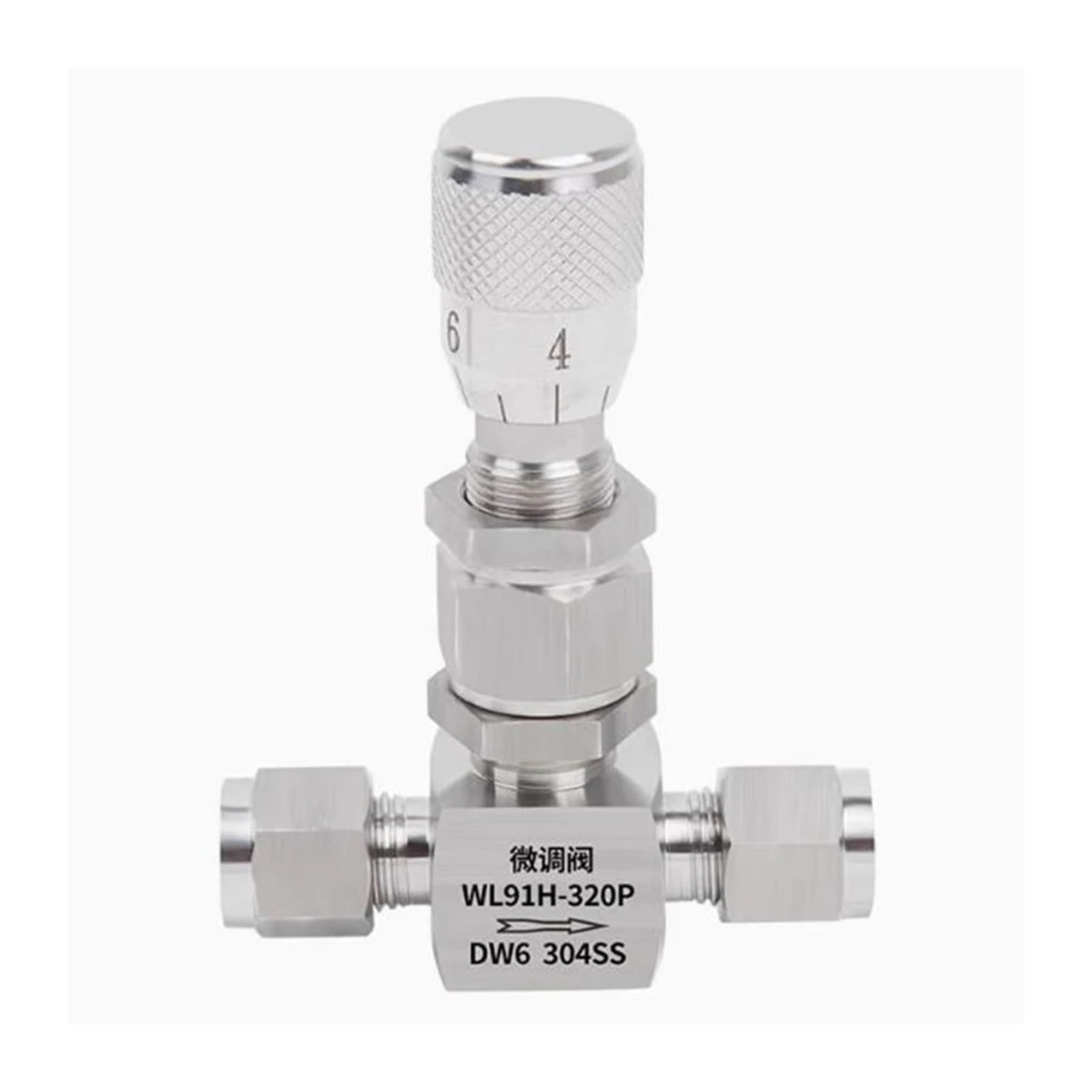 Misurazione microflusso della valvola a spillo SS304 3-12 mm | Controller for valvola di regolazione 1/16"-3/8".(4mm,Straight)