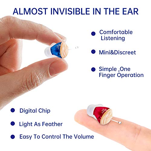 Hearing Aids For Seniors Adults Noise-Cancelling - Elderly Assistance Listening, Itc Hearing Amplifier, Mini Sound Amplifier, Ear Sound Enhancer (Red&Right) #TOP2