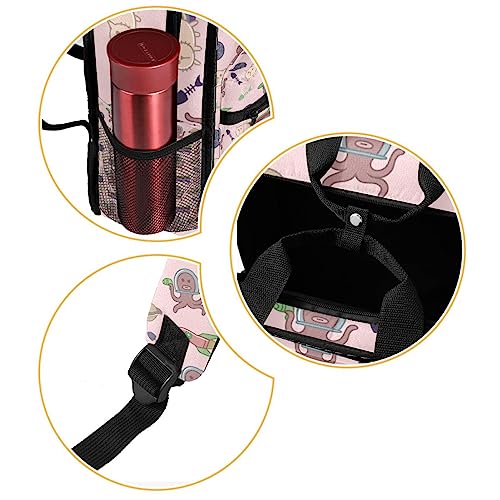 Sac à dos pour garçons motif chat et extraterrestre réglable - 2