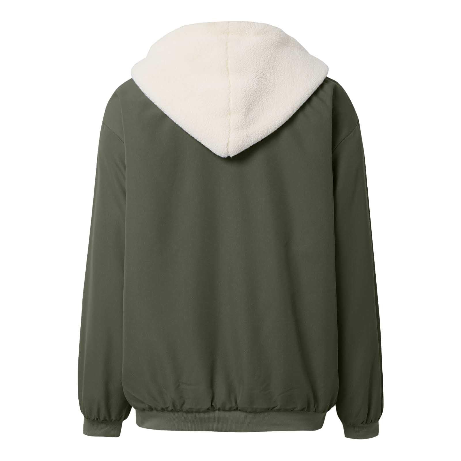 Genérico Chaqueta Mujer Invierno Corta,Chaqueta De Lana Para Mujer Con Doble Capa De Lana Gruesa Y Capucha