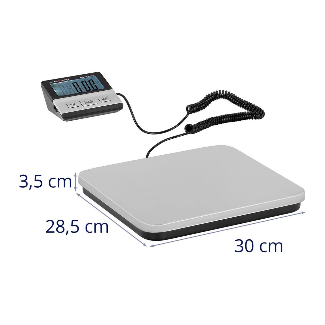 Steinberg System 200 kg / 50 g cyfrowa waga paczek waga platformowa z wyświetlaczem LCD waga cyfrowa 30,0 x 28,5 cm