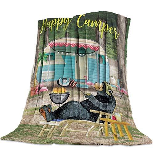 Home Decor Fleece Flanel Throw Blanket Cartoon, Warm Soft Lightweight Blanket for Bed Couch All Season Accent Throw Machine Washable