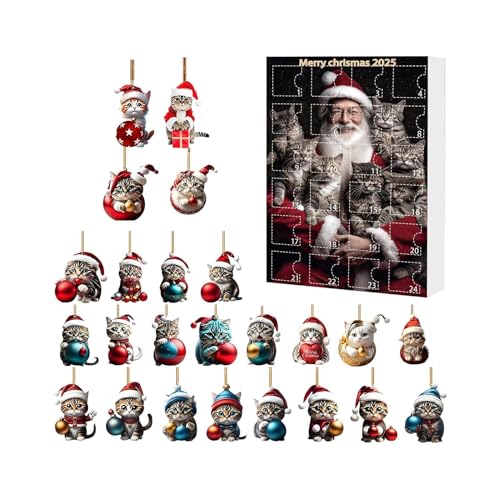 Calendrier de l'Avent chat 2025 pour illuminer la décoration de Noël de votre fille