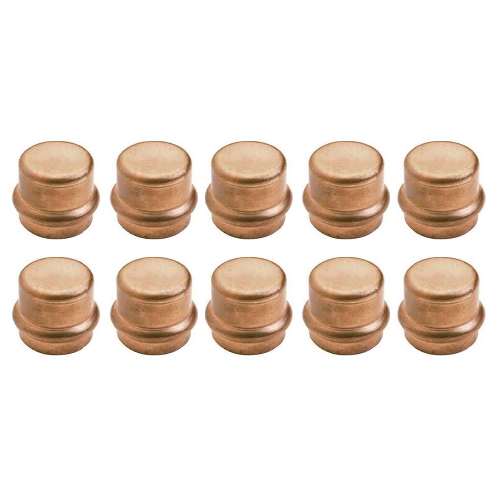 Raccord Cuivre à sertir - Lot de 10 raccords cuivre à sertir Bouchon Femelle Ø12