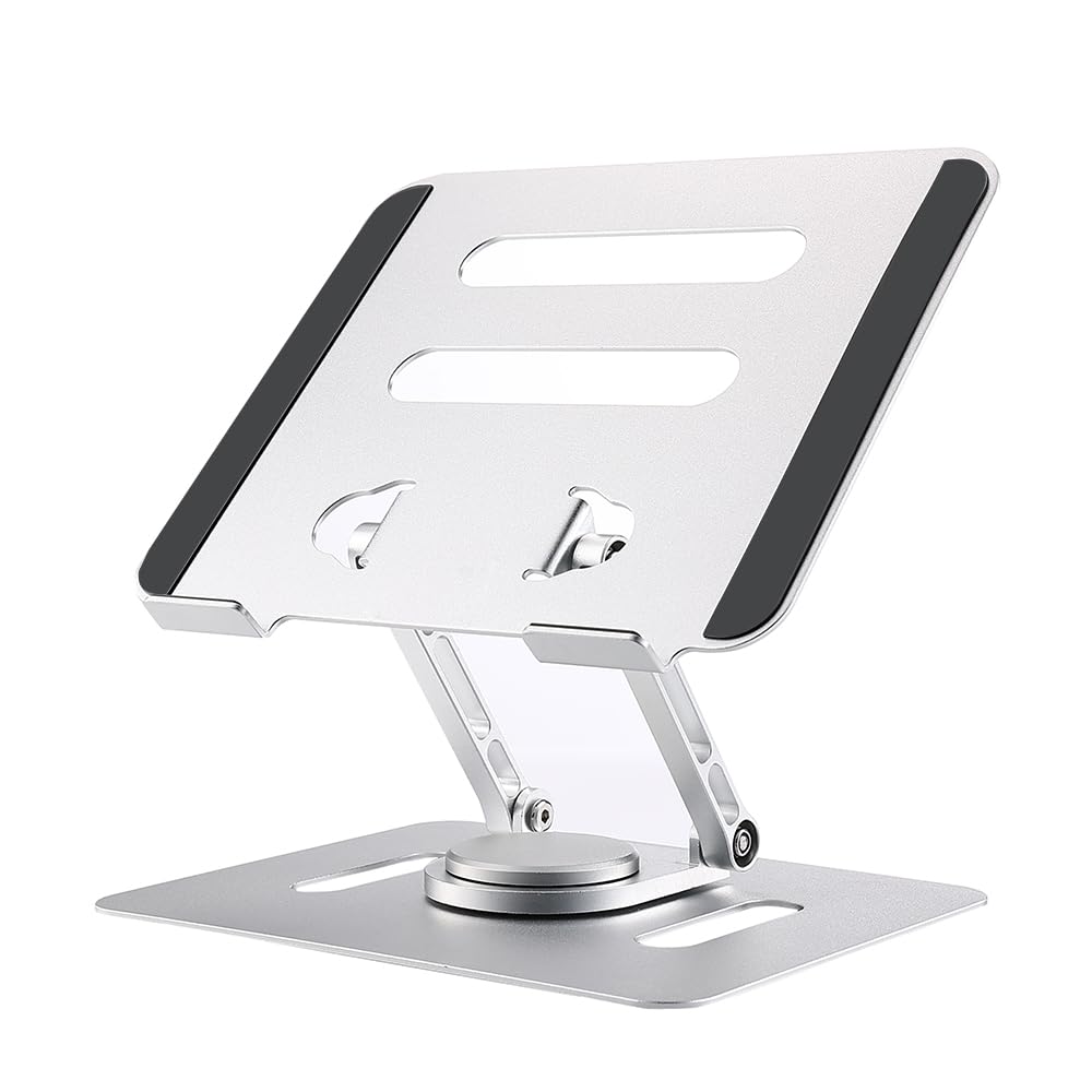 UPERFECT 7-22 Pollici Supporto Portatile Regolabile con Base Girevole 360° Rialzo Ergonomico per Scrivania Alluminio Resistente per Monitor Laptop Tablet