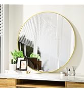 Specchio Decorativo Nero Oro Specchio Rotondo Da Parete Koonmi 50 Cm – Cornice In Lega Di Alluminio, Per Bagno, Camera, Ingresso Specchio Decorativo Bagno Camera Moderno