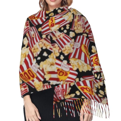 Popcorn Print Soft Ladies' Scarves In Winter,Fashionable Long Shawl Scarves.4