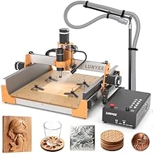 آلة التوجيه CNC LUNYEE 4040 Pro Max، محور 500 وات، محرك متدرج مغلق الحلقة NEMA23-76، آلة نقش وطحن ثلاثية المحاور، محور Z ثنائي السكة الخطية، للخشب والأكريليك والألمنيوم
