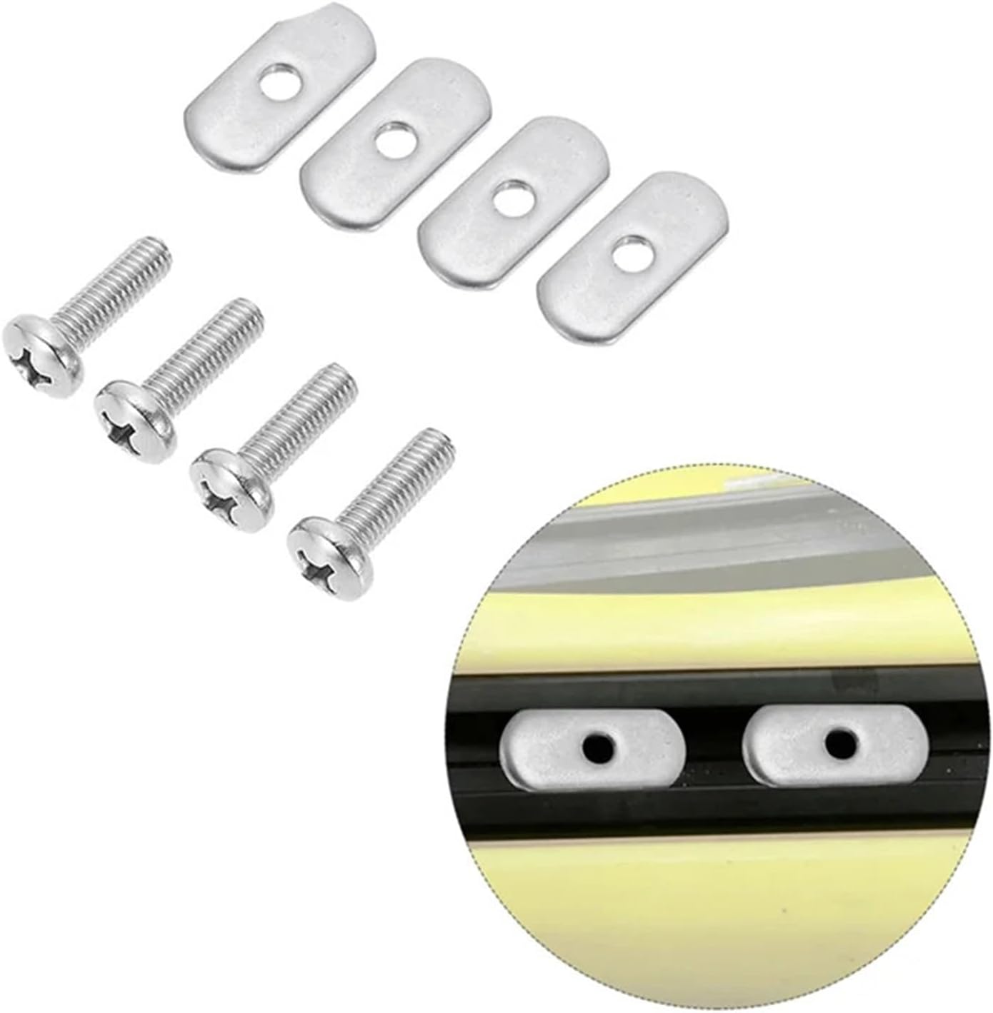 Kayak Rail Screw 24pcs Kayak Rail/Track M6 Screws & Nuts T Slot Bolt Stainless Steel Accessories for Kayaks Canoes Boats Rail