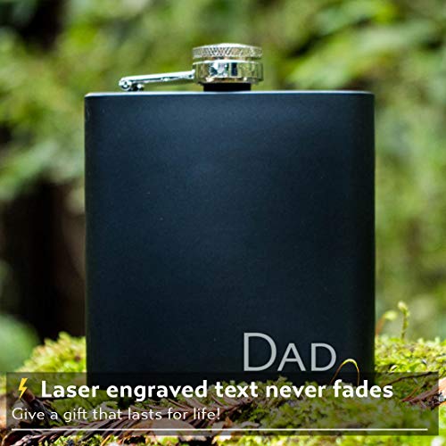 Matte Black 6 Oz Flask For Dad | Dad Gift / Fathers Day Gift #TOP3