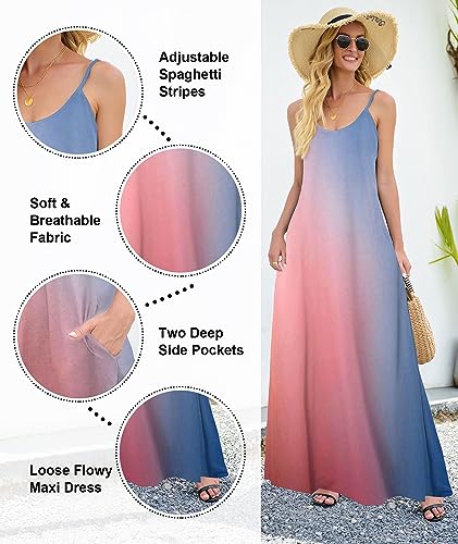 Image of Wolddress Womens Maxi Dress with Pockets 2026 Casual Strap Plus Size Loose Plain Long Office Summer Beach Travel Dresses S-5X