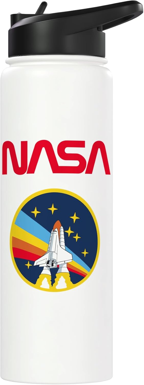 NASA Logo With Rocket ship Design Stainless Steel Insulated Water Bottle