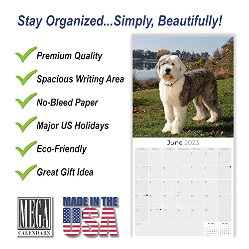 2022 2023 Old English Sheepdog Calendar - Dog Breed Monthly Wall Calendar - 12 X 24 Open - Thick No-Bleed Paper - Giftable - Academic Teacher's Planner Calendar Organizing & Planning - Made In Usa #TOP1