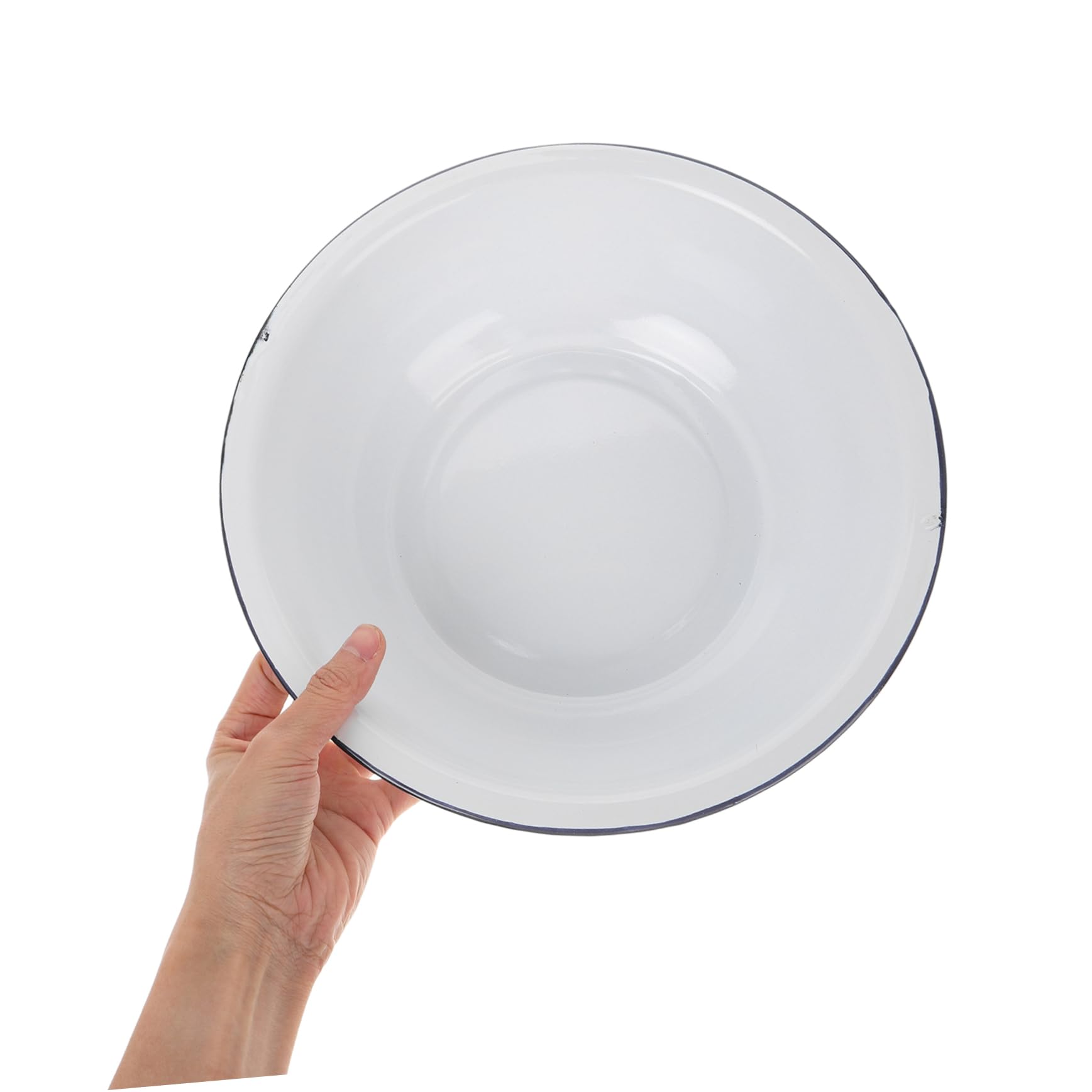 jojofuny Elegante Cuenco de Esmalte Cuenco Vintage para Frutas para Mezclar de Gran Capacidad para Esmaltado para Cocina Resistente a Las Manchas Fácil de Limpiar