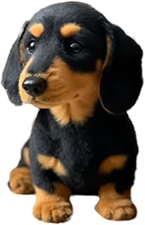 Comprar Peluche de perro salchicha, perro salchicha, perro salchicha, abraza, alivia el estrés, proporciona una mejor sensación, suave y realista, 17 x 15 x 10 cm, negro/marrón 1