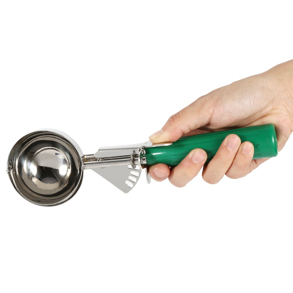 Cuillère à Glace/à Cookie En Acier Inoxydable Avec Gâchette - 8 Cm De Diamètre, Poignée Ergonomique, Lave-vaisselle - 6