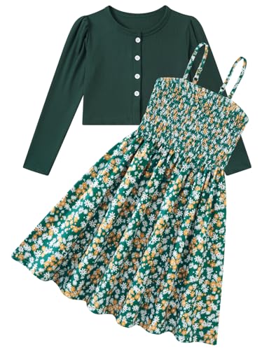 RAISEVERN Girls Casual Dress Cardigan Set (5-12Y)