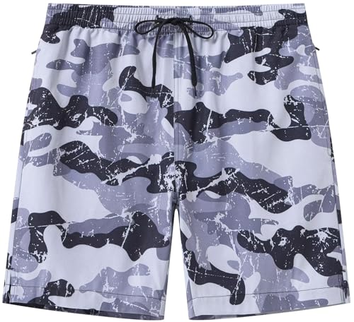 Image of Tyhengta Men's Swim Trunks Quick Dry Beach Shorts with Zipper Pockets and Mesh Lining
