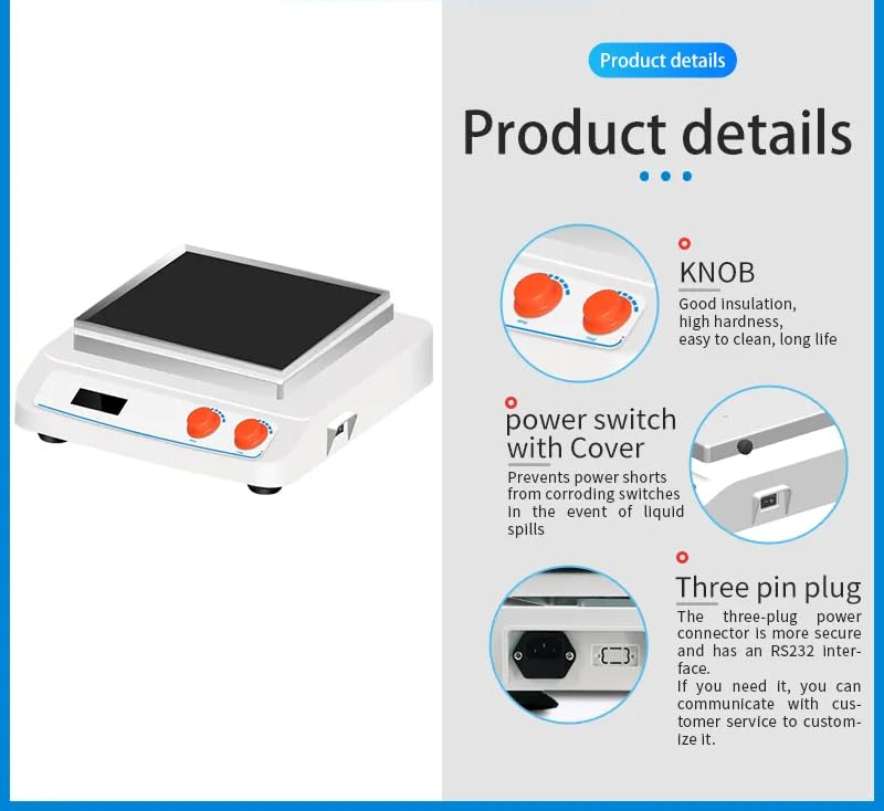 Orbital Shaker Linear Shaker Circumferential Shaker Mixer Laboratory Mixing Equipment with Amplitude 8mm Shaking Mode Orbital for Common Flasks Culture Dishes Beakers