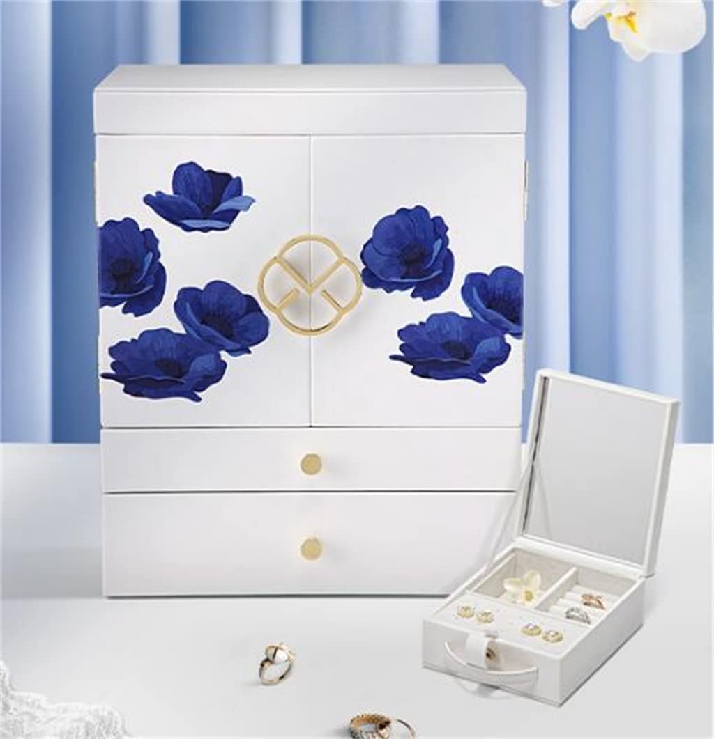 Scatola portagioie Classica retrò in Pelle da Donna, Contenitore Europeo per Regalo da Donna