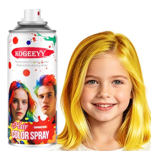 Gold Yellow Blonde Hair Spray Temporary Hair Color Spray for Kids Women Men Washable Temporary Blonde Hair Dye Spray Natural Hair Color Dye Wax for World Cup 2026 Cosplay Party Festival(Gold 4.06oz)