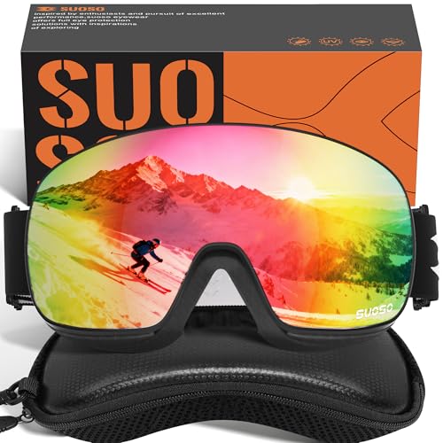 suoso Ski Goggles for Men and Women, Anti Fog Snow/Snowboard Goggles for Youth Adult UV400 Protection