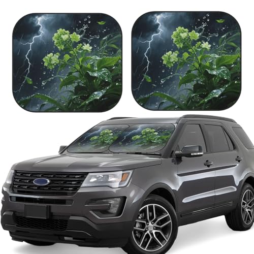 Pare-soleil pour pare-brise de voiture pliable lot de 2 fini le volant brûlant en SUV et berline