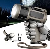 LiangJJ 2000000 Lumens Spotlight, Adjustable Focus Super Bright LED Rechargeable Spotlight Flashlight, 20000mAh 30Hrs IPX7 Waterproof Spot Lights Outdoor Handheld, Build-in Stand, Clip and Wrist Strap